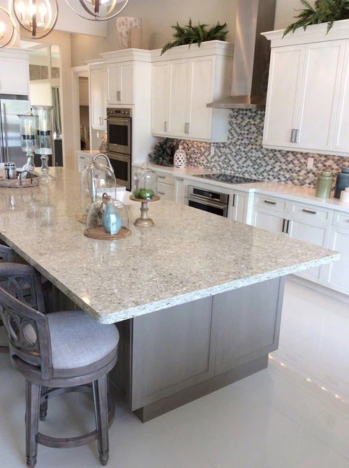 Beige Quartz Kitchen Island Countertops Beige Quartz Kitchen Island Countertops