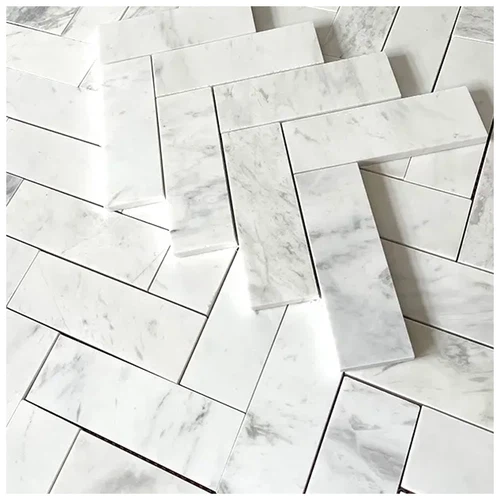 Volakas Herringbone Honed Marble Mosaic Tiles Volakas Herringbone Honed Marble Mosaic Tiles