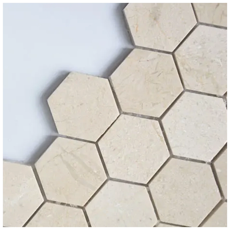 Hexagon crema marfil marble Mosaic for bathroom Hexagon crema marfil marble Mosaic for bathroom