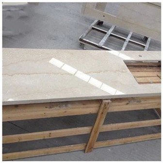 Бежови мраморни кухненски плотове