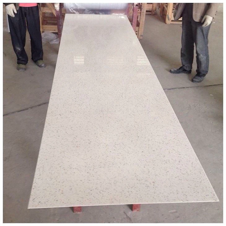 white quartz countertops with mirror flecks