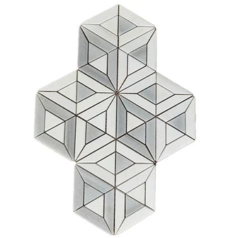 Бяла мраморна геометрична мозайка