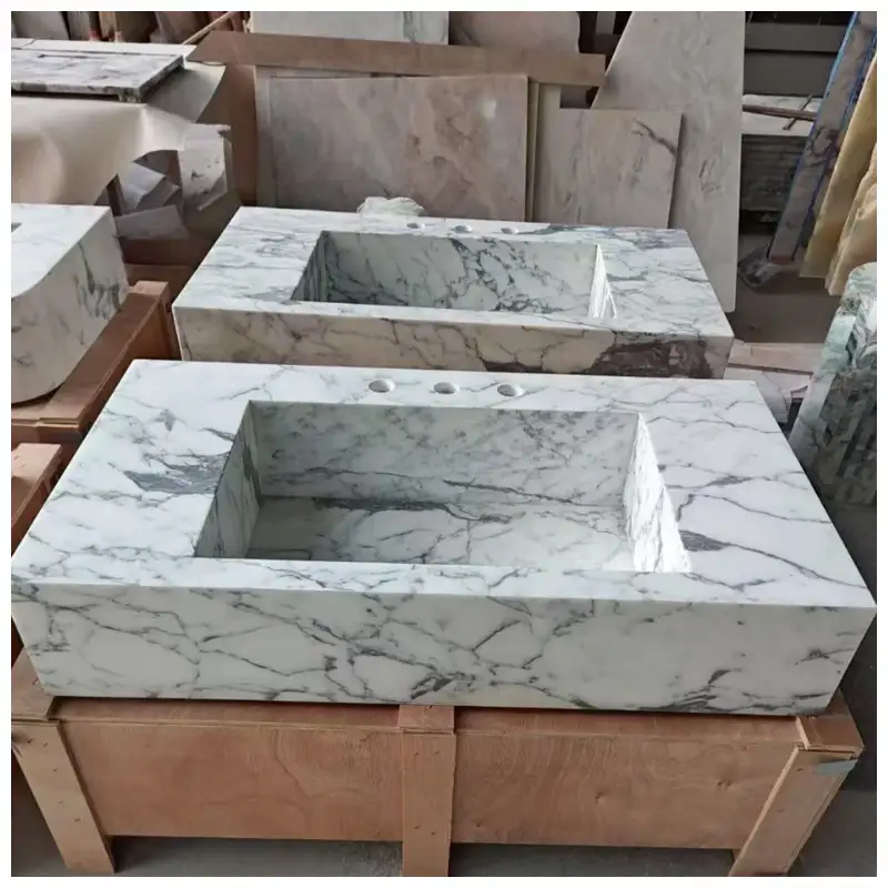 Calacatta Integrated Marble Vanity Basin