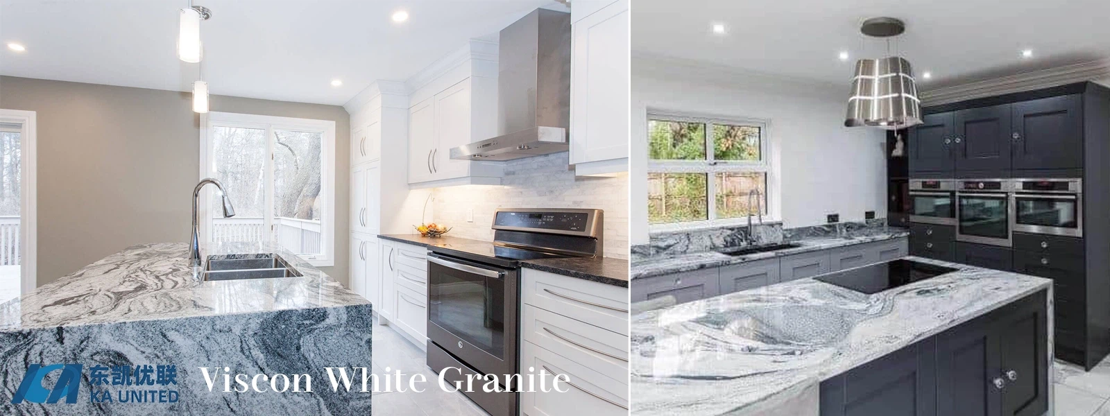 Vison White Granite Kitchen Countertops in Apartments -KA UNITED Vison White Granite Kitchen Countertops in Apartments -KA UNITED